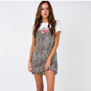 Princess Polly Leopard Print tie strap mini dress